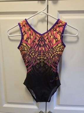 Quatro Gymnastics Grandious Leotard Trinity Thomas Child Medium Pink Black